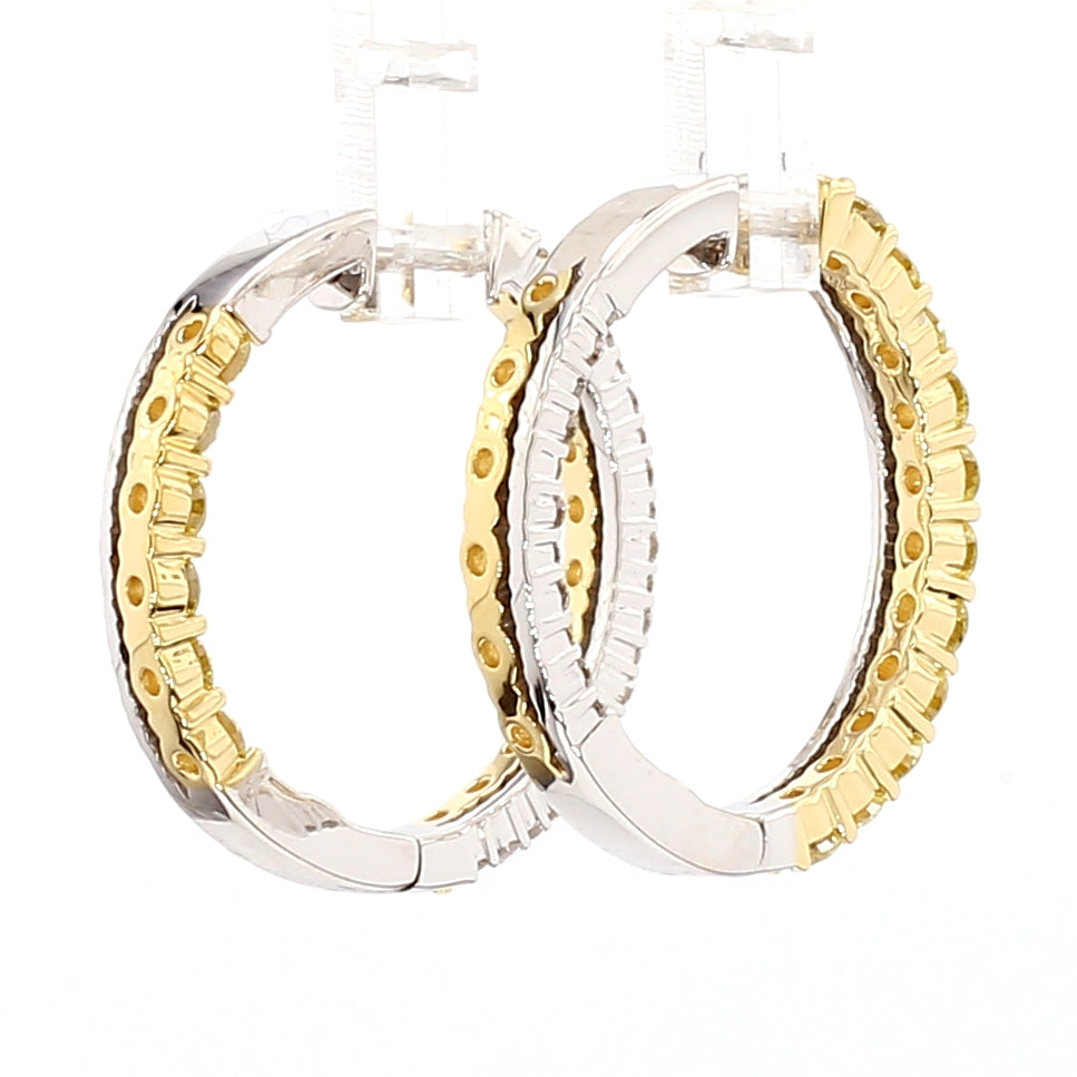 Natural Yellow Round Diamond Earring