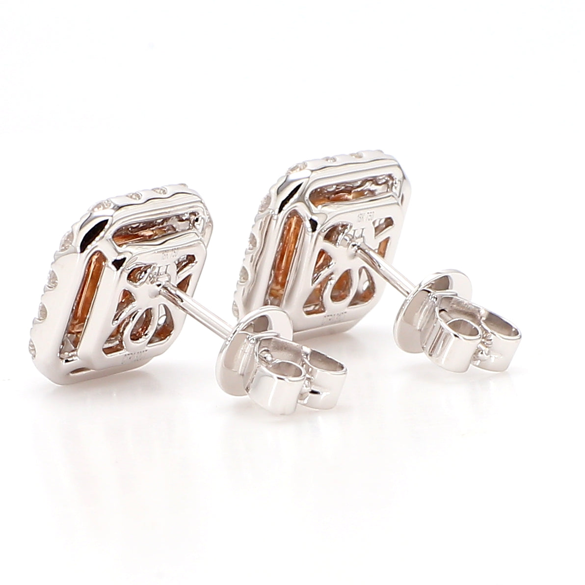 Natural Pink Radiant Diamond Earring Gia Certified