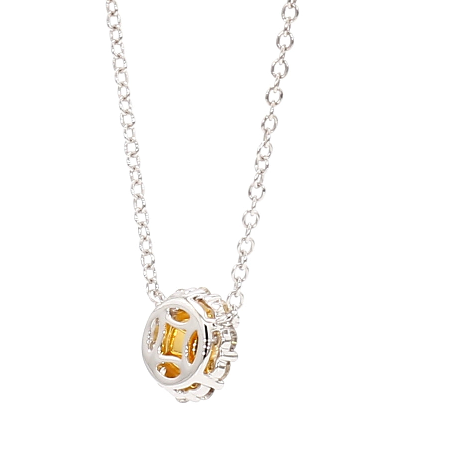 Natural Orange Round Diamond Necklace | GIA Certified