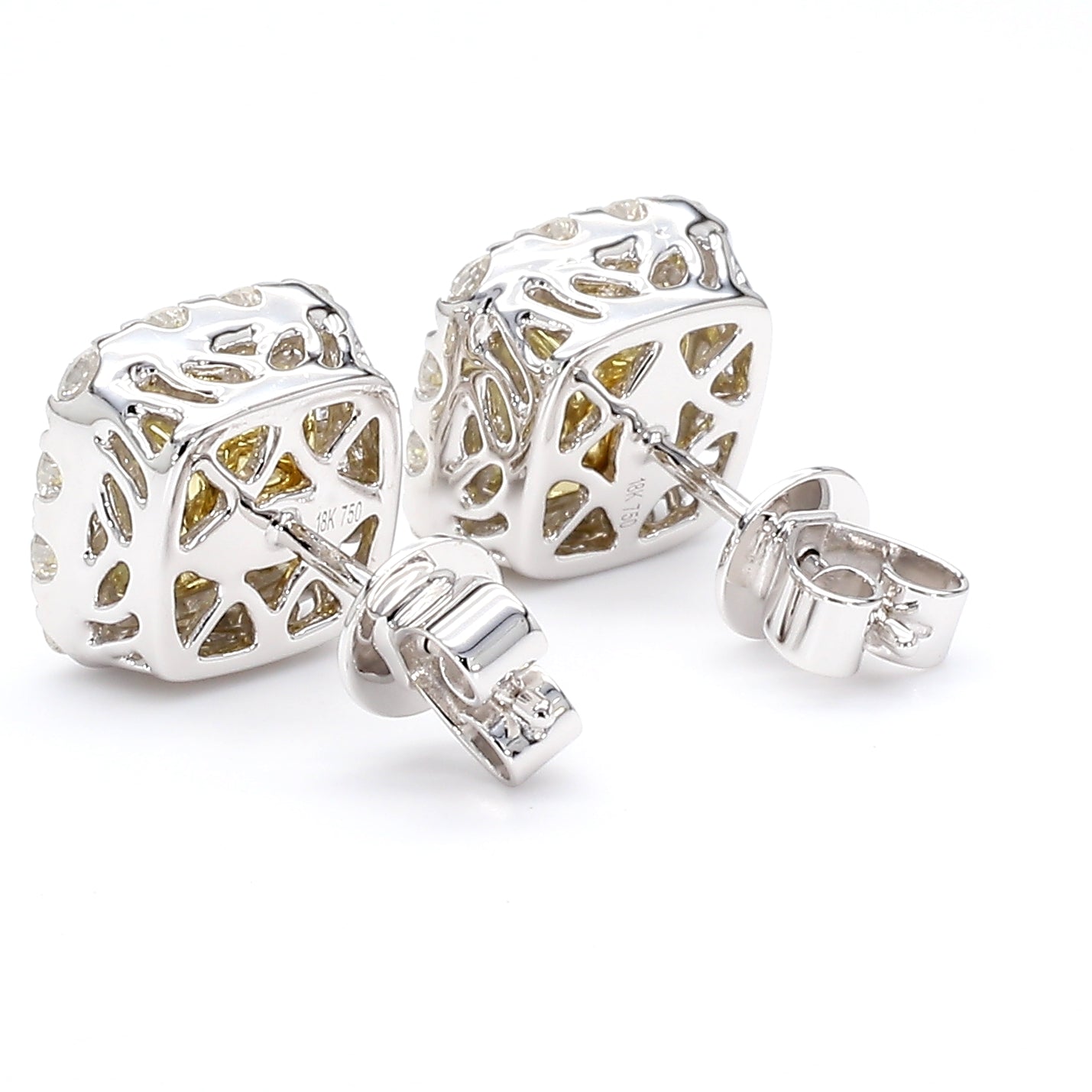 Natural Yellow Radiant Diamond Earring Gia Certified