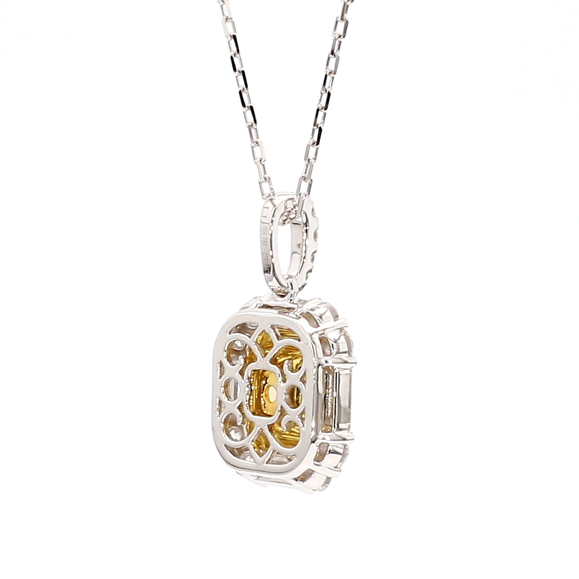 Natural Yellow Radiant Diamond Pendant Gia Certified