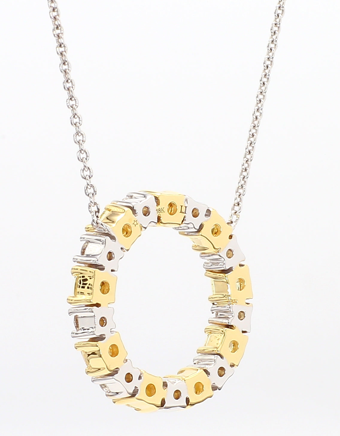 Natural Yellow Cushion Diamond Necklace