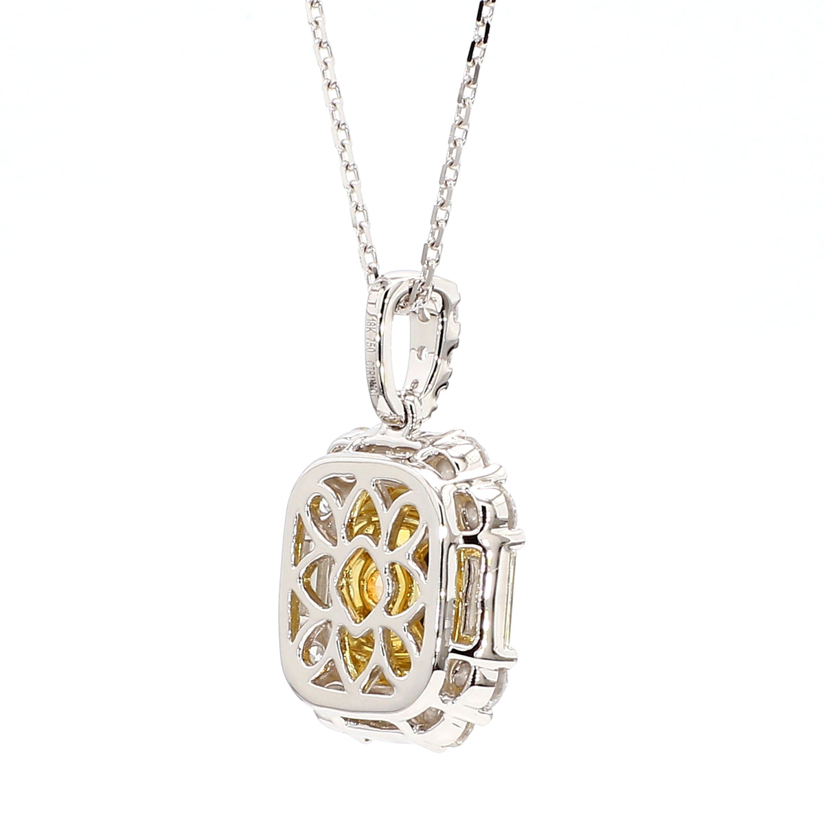 Natural Yellow Cushion Diamond Pendant | GIA Certified