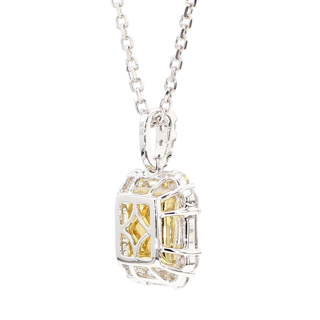 Natural Yellow Radiant Diamond Pendant Gia CERTIFIED