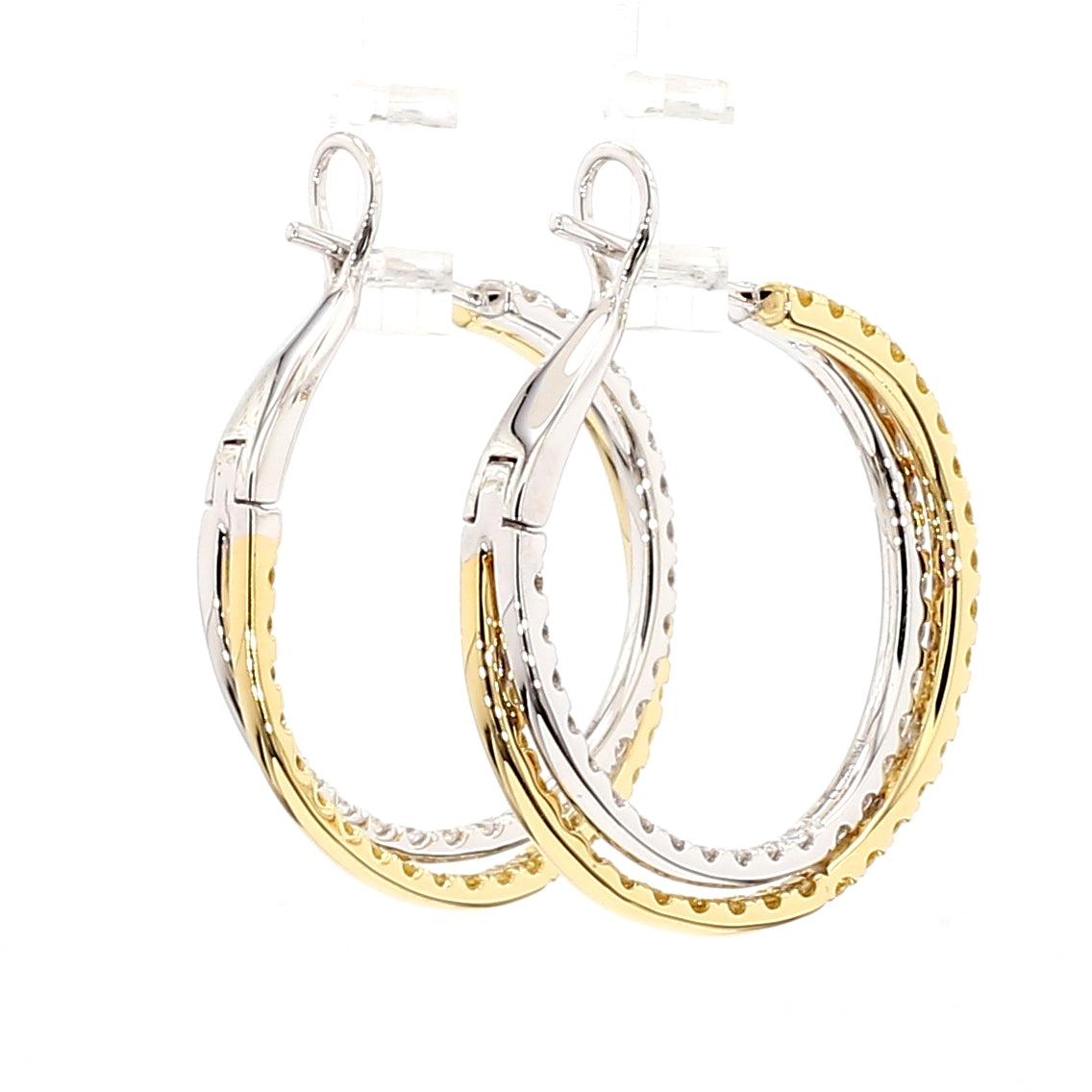 Natural Yellow Round Diamond Earring
