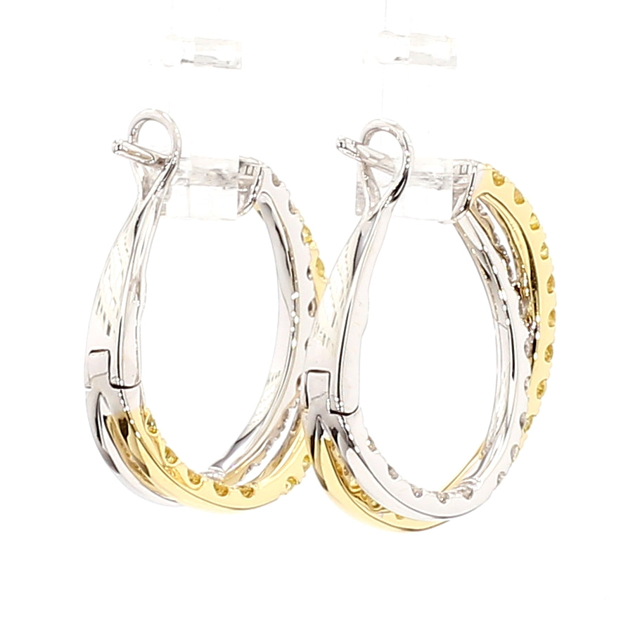 Natural Yellow Round Diamond Earring