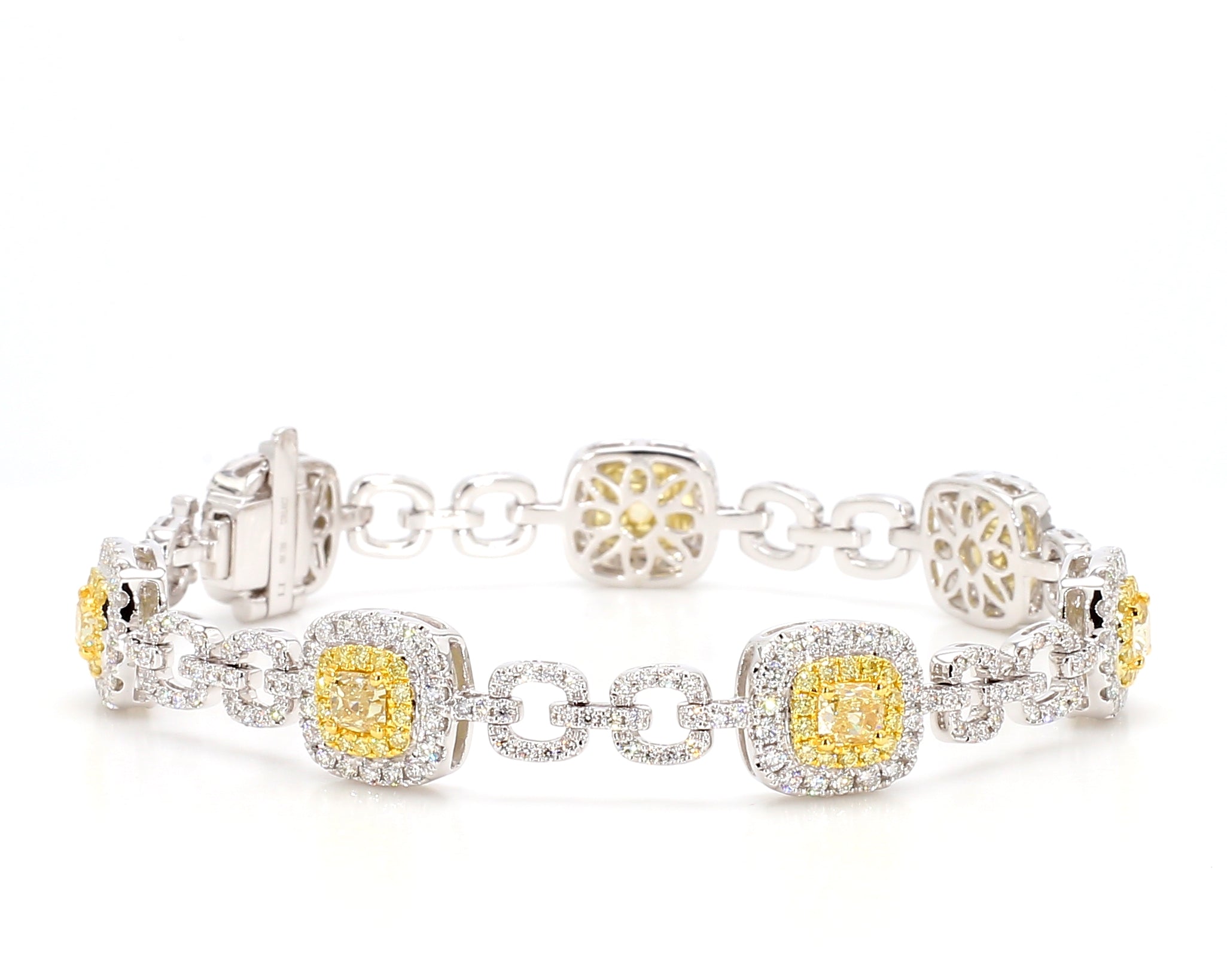 Natural Yellow Cushion Diamond Bracelet