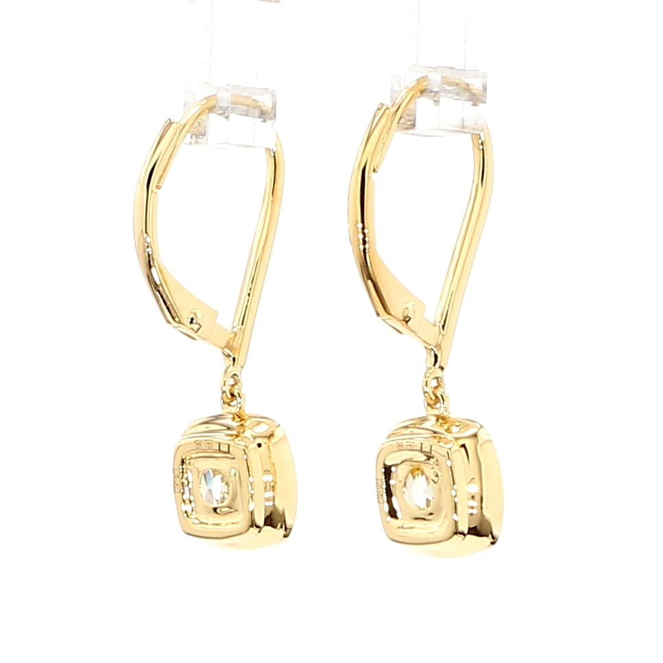 Natural Yellow Cushion Diamond Earring Gia CERTIFIED
