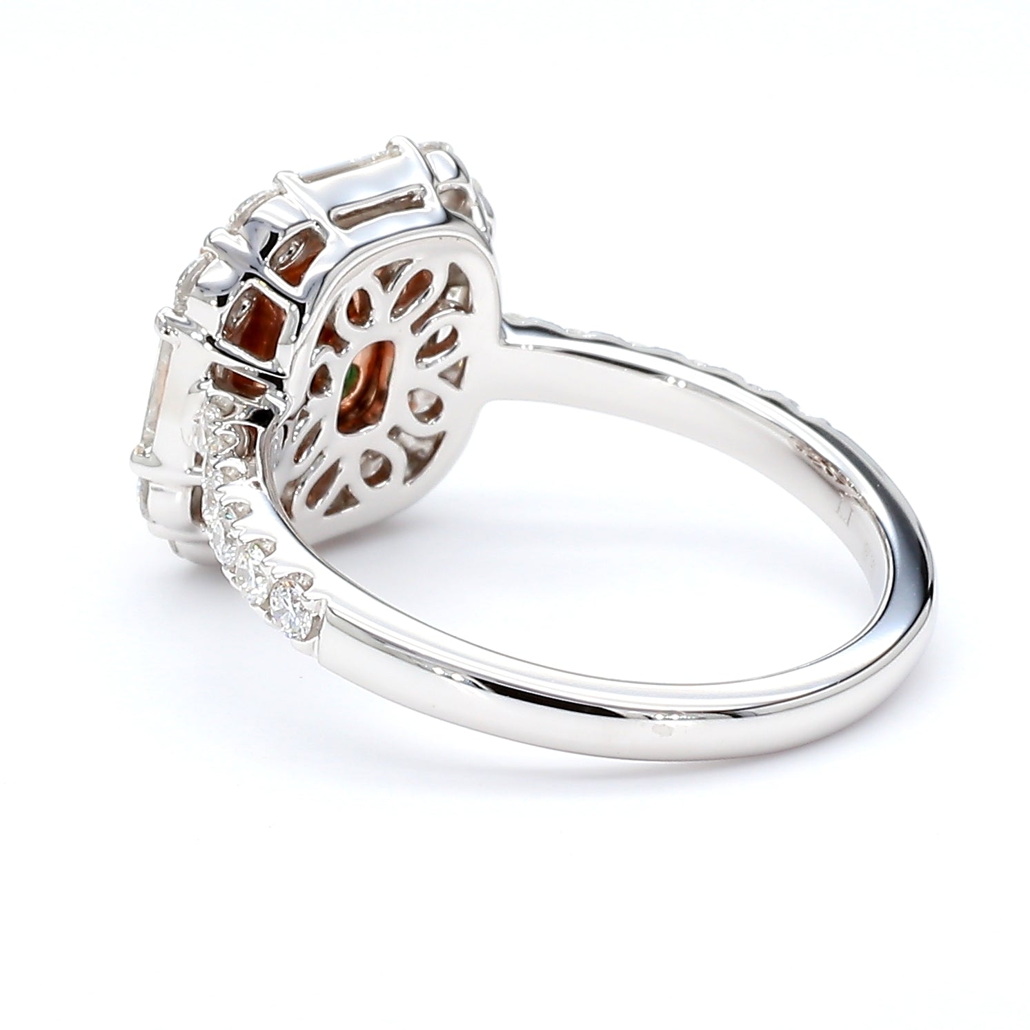 Natural Green Cushion Diamond Ring Gia Certified