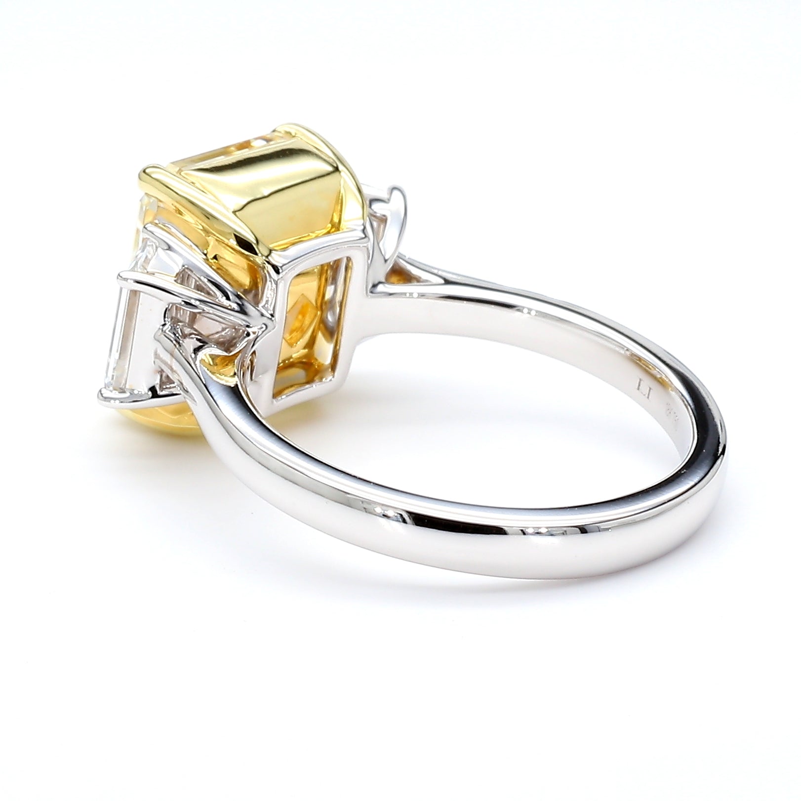 Natural Yellow Radiant Diamond Ring Gia Certified
