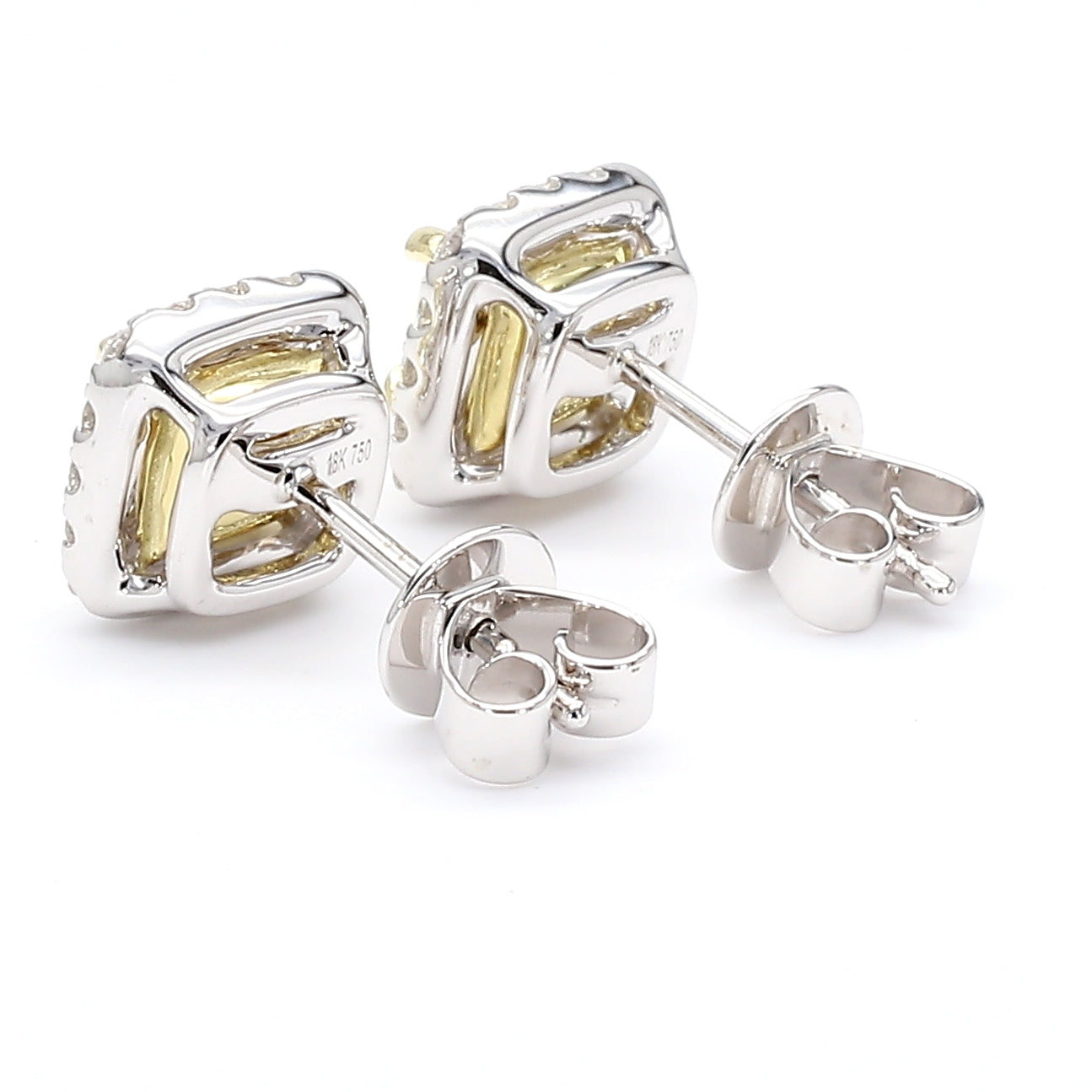 Natural Yellow Radiant Diamond Earring Gia Certified