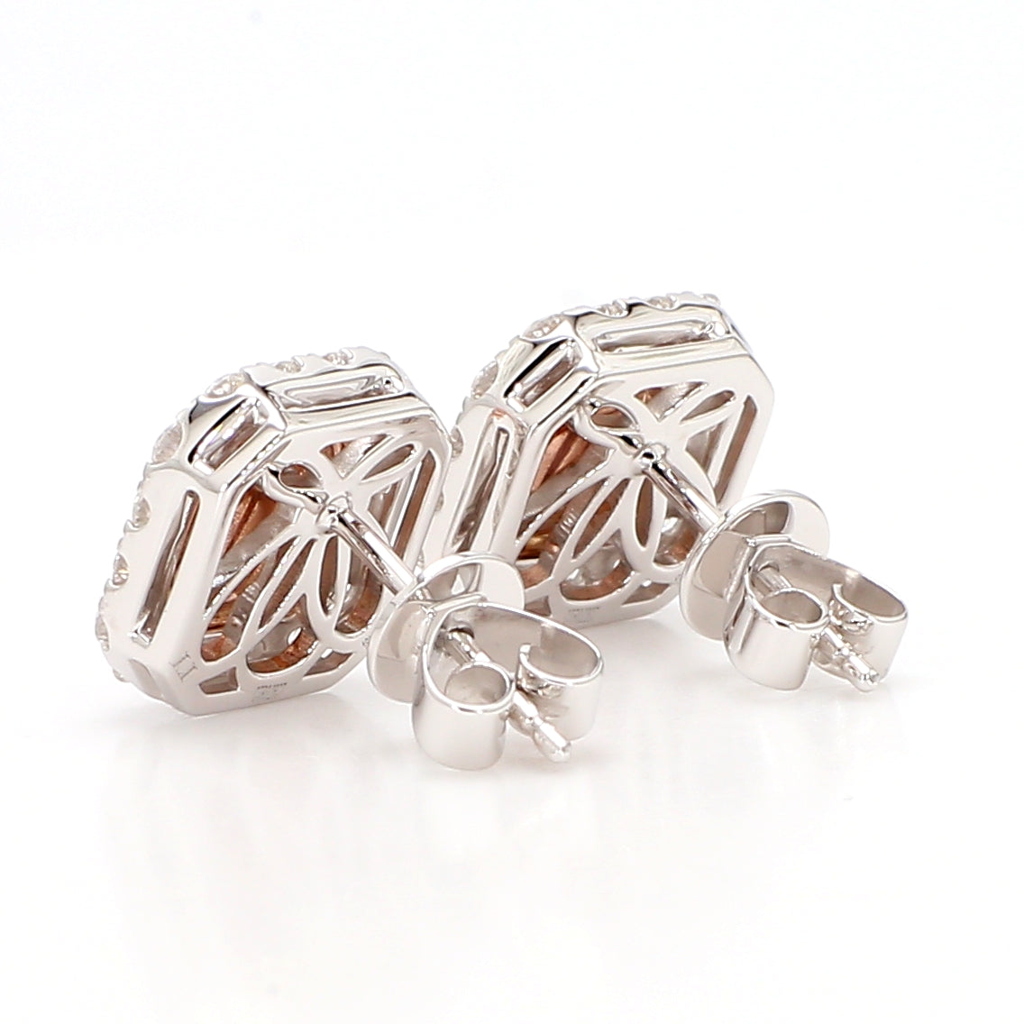 Natural Pink Radiant Diamond Earring Gia Certified
