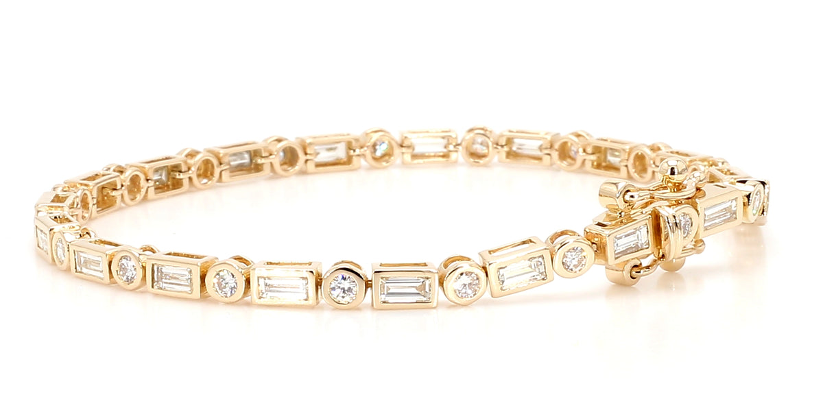 Natural White Baguette Diamond Bracelet