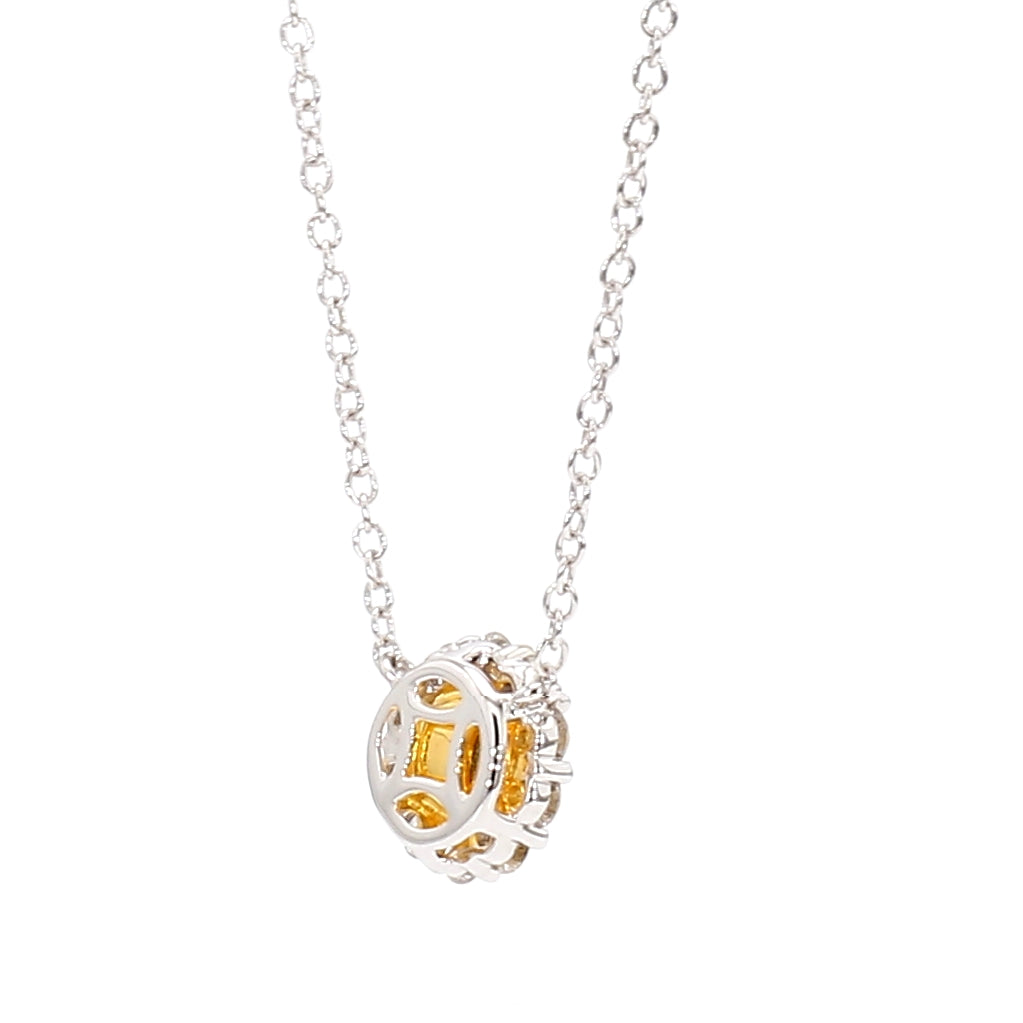 Natural Orange Round Diamond Necklace | GIA Certified