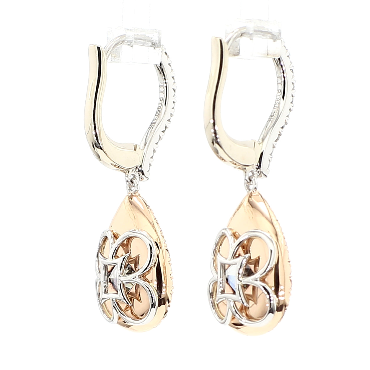 Natural Gray Pear Diamond Earring GIA Certified product image 4