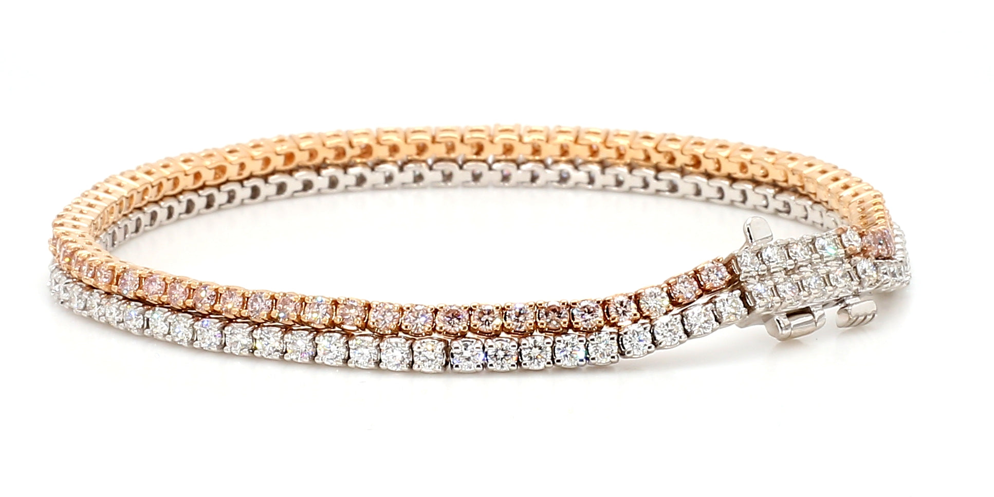 Natural Pink Round Diamond Bracelet