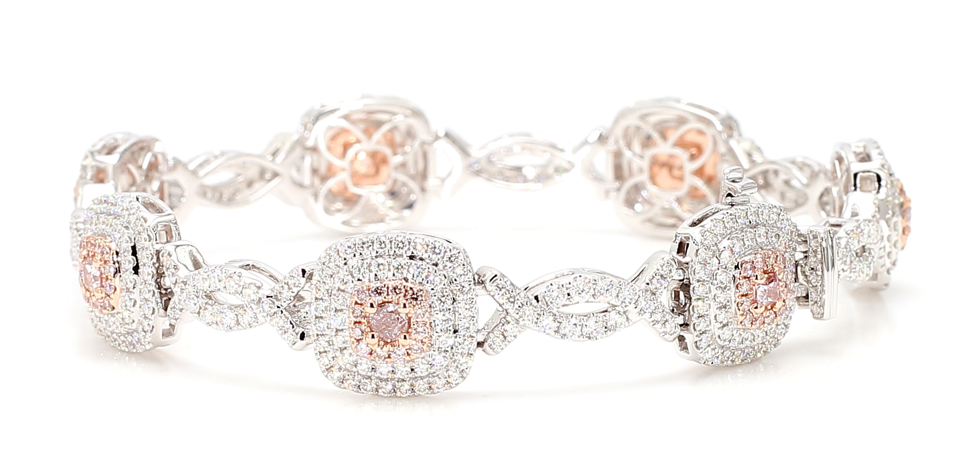 Natural Purple Cushion Diamond Bracelet Gia Certified