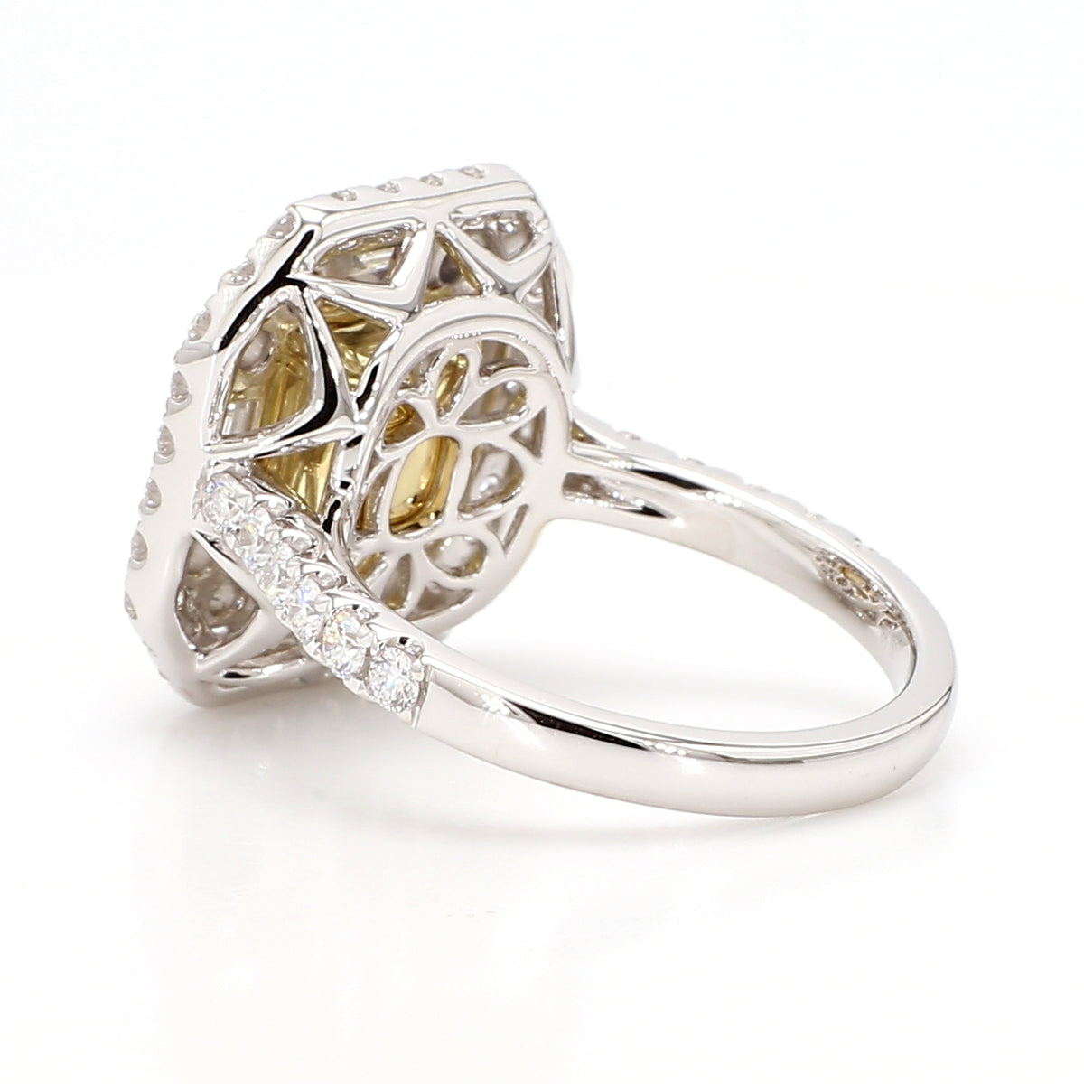 Natural Yellow Radiant Diamond Ring | GIA Certified