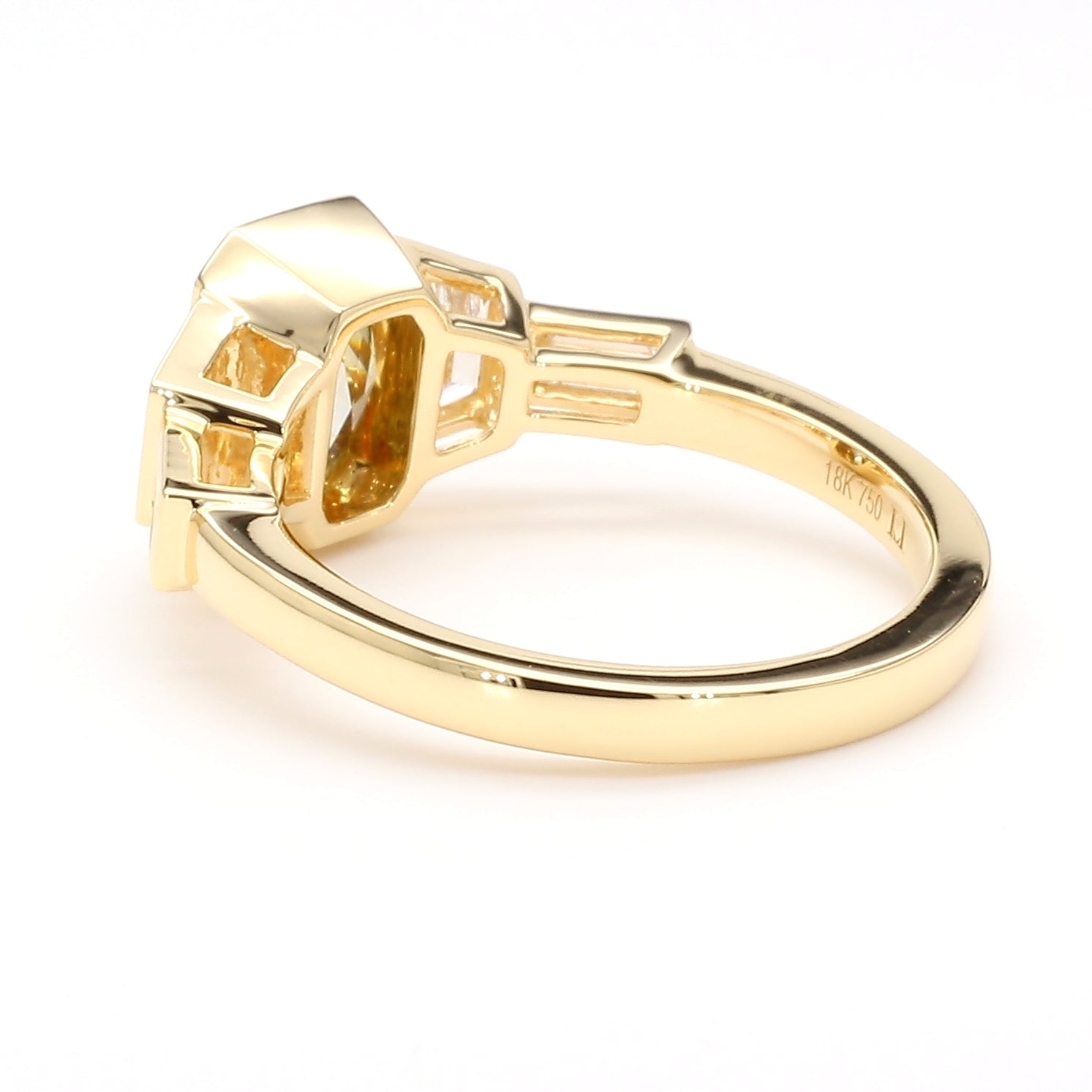 Natural Green Radiant Diamond Ring Gia Certified
