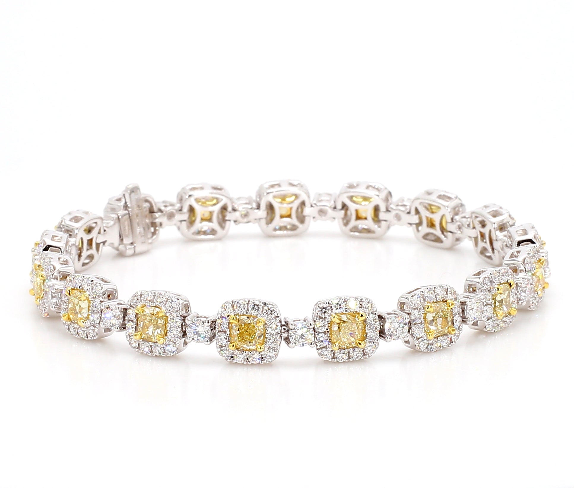 Natural Yellow Cushion Diamond Bracelet
