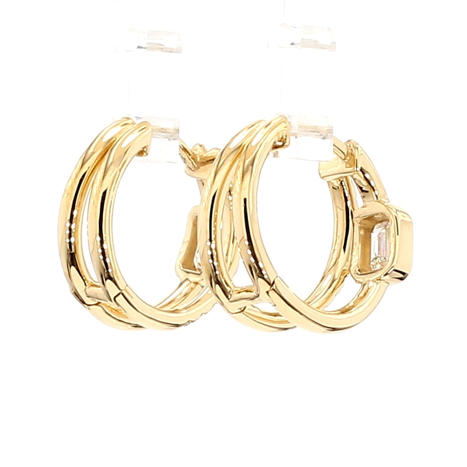 Natural White Radiant Diamond Earring