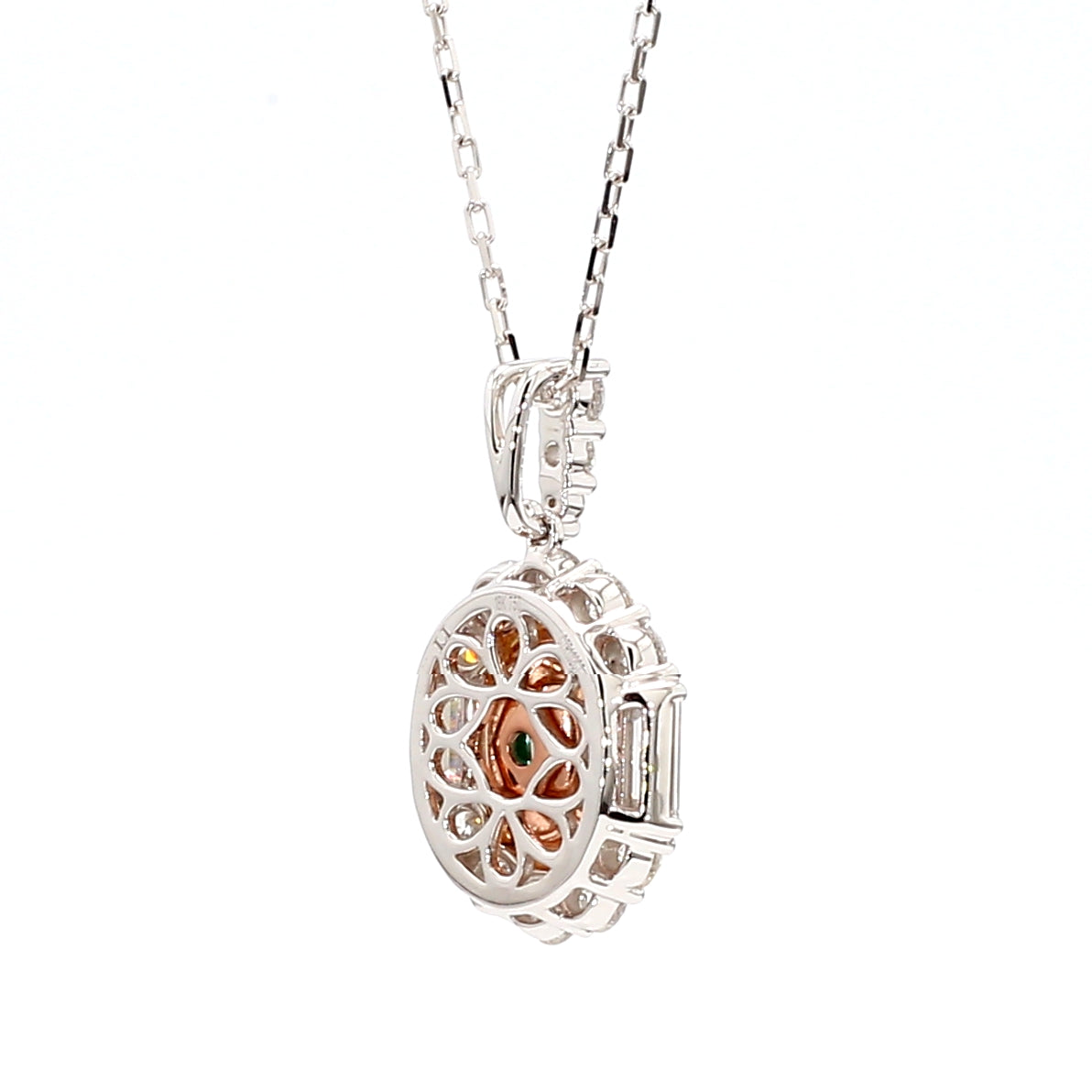 Natural Green Oval Diamond Pendant Gia Certified