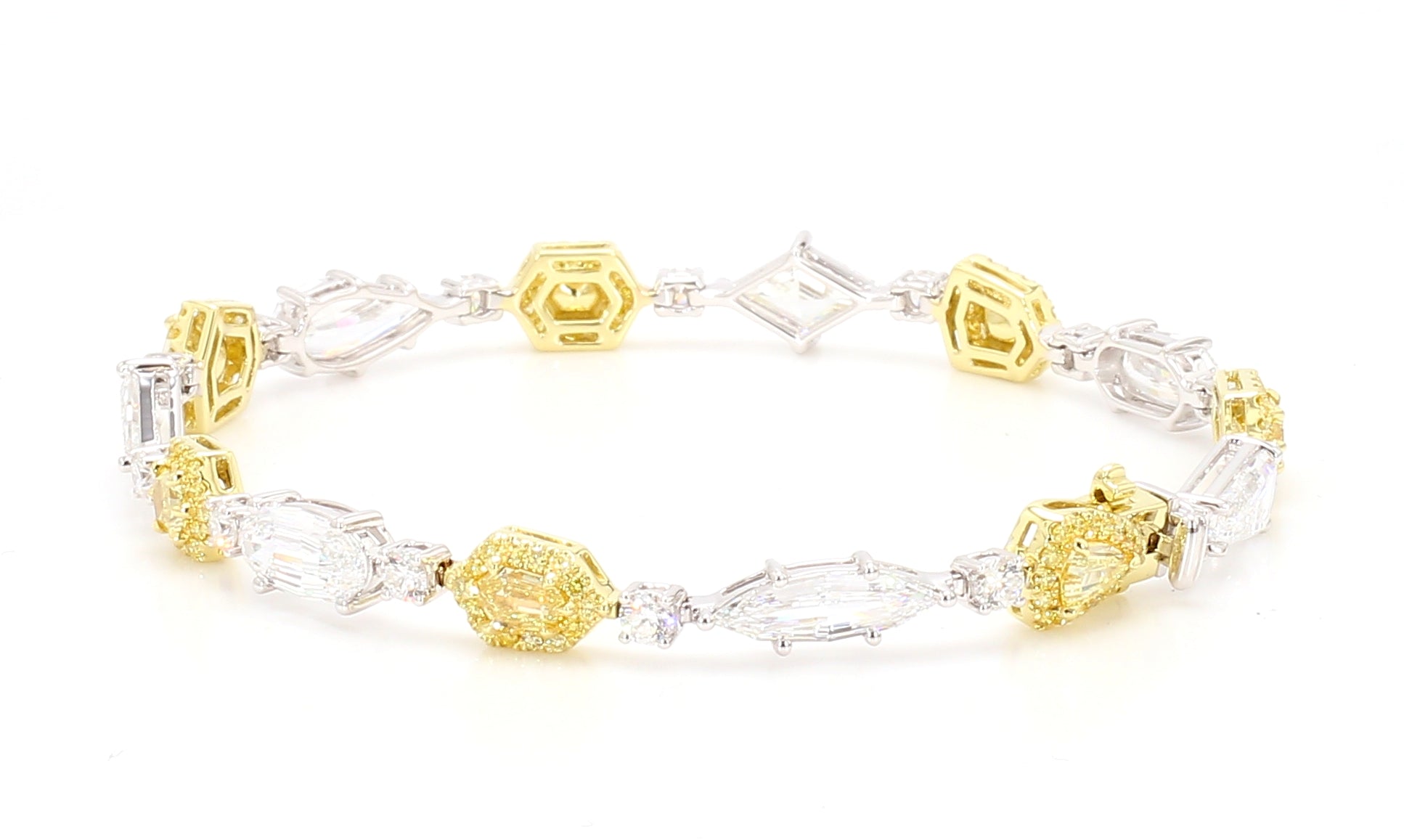 Natural White Oval Diamond Bracelet Gia Certified