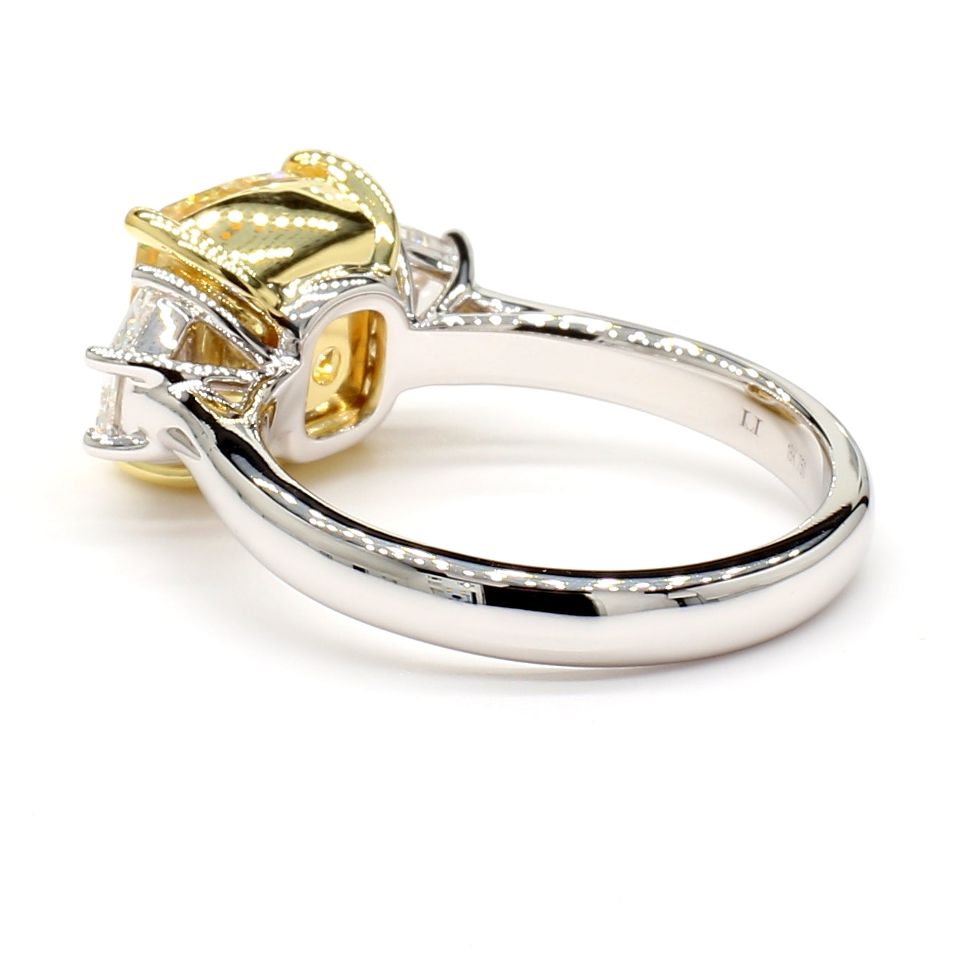 Natural Yellow Cushion Diamond Ring GIA Certified product image 4