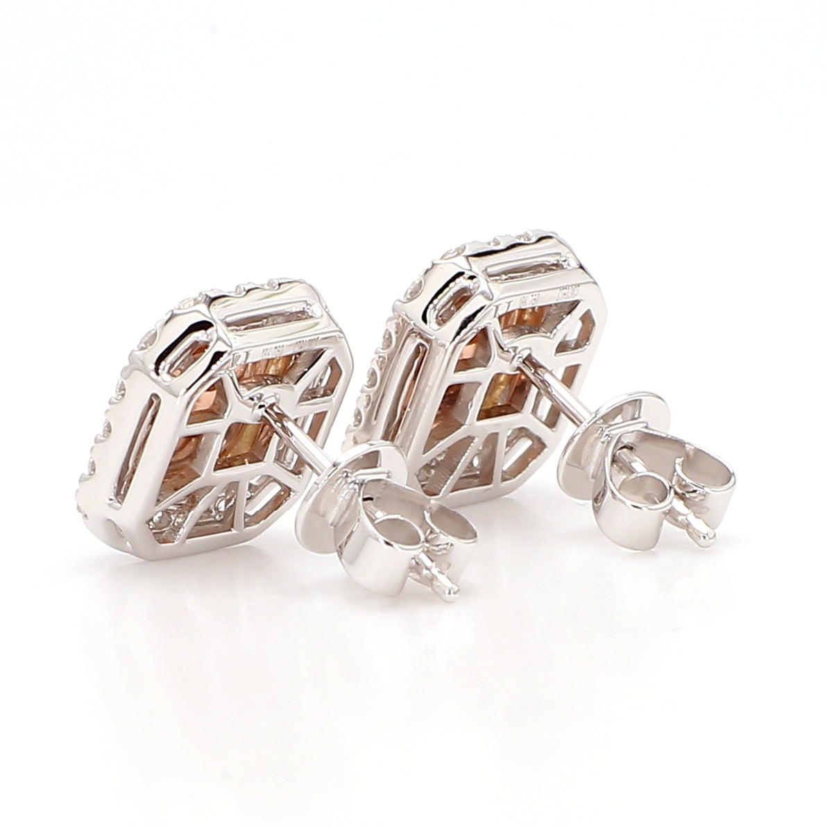 Natural Pink Radiant Diamond Earring | GIA Certified