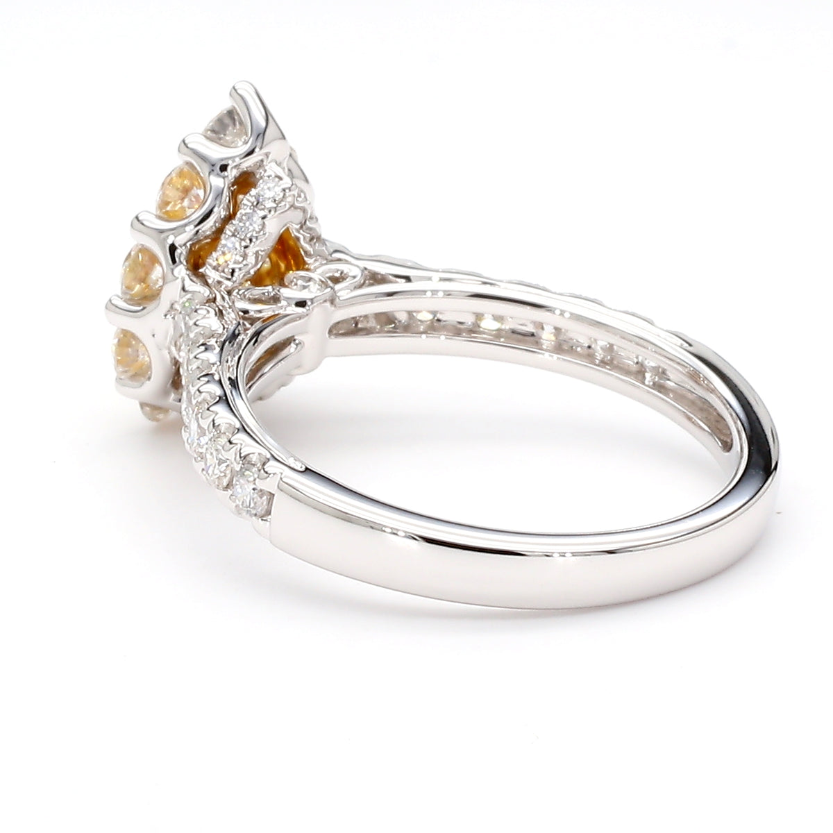 Natural Orange Pear Diamond Ring | GIA Certified