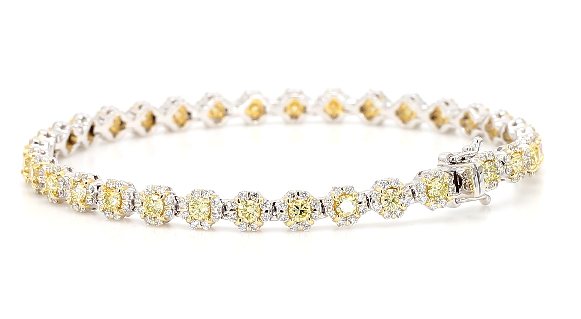 Natural Yellow Round Diamond Bracelet
