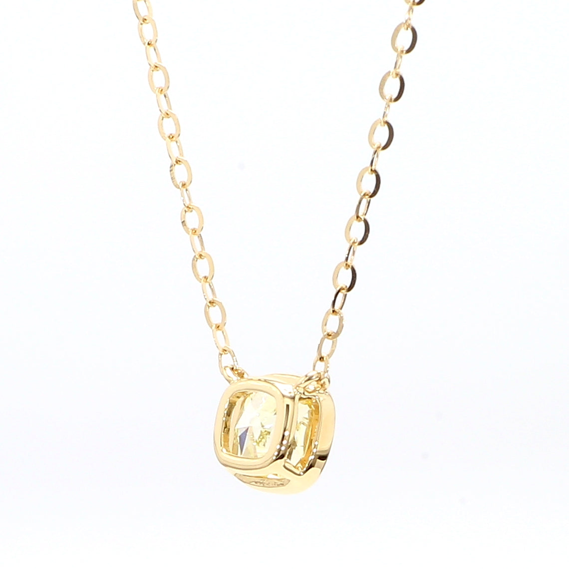 Natural Yellow Cushion Diamond Necklace Gia CERTIFIED