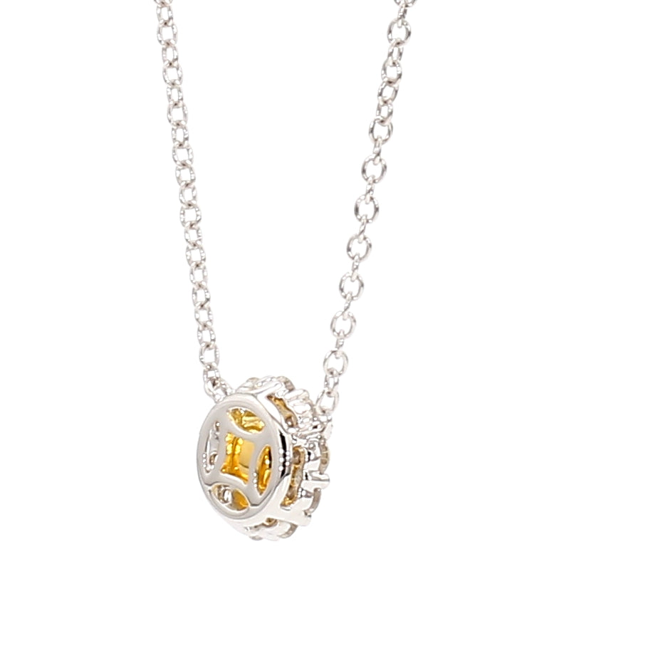 Natural Orange Round Diamond Necklace | GIA Certified