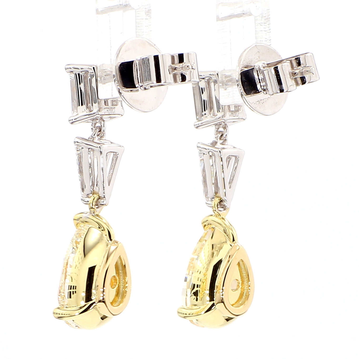Natural Yellow Pear Diamond Earring GIA Certified product image 4