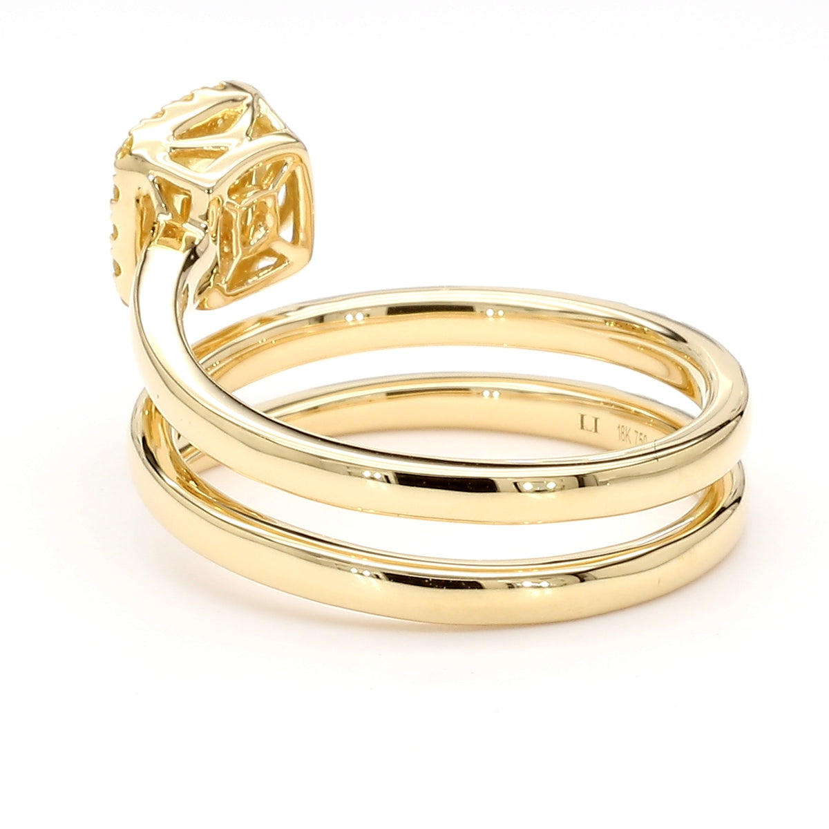 Natural Yellow Cushion Diamond Ring