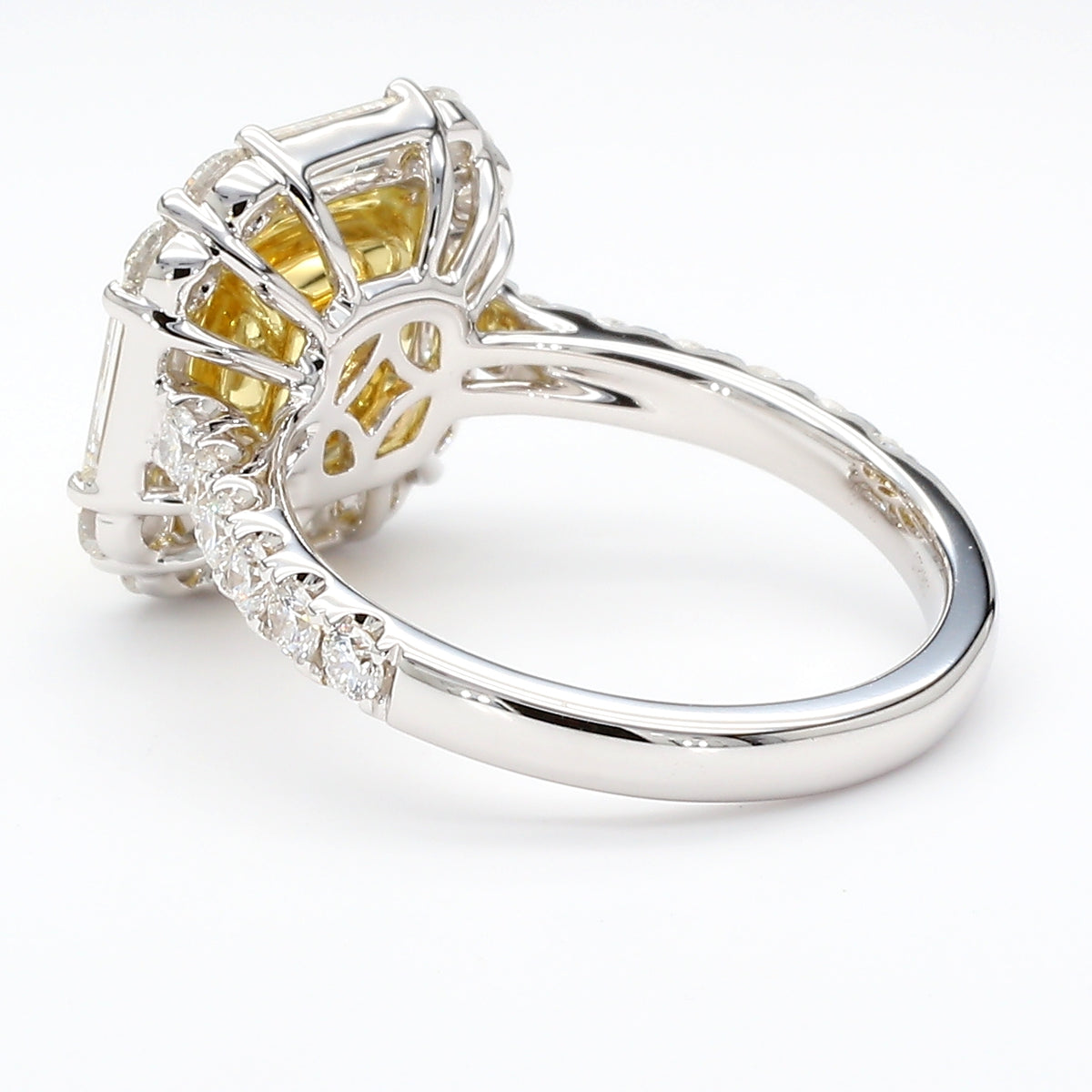 Natural Yellow Cushion Diamond Ring | GIA Certified