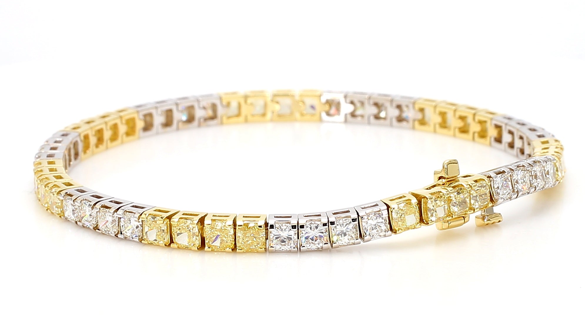 Natural Yellow Cushion Diamond Bracelet