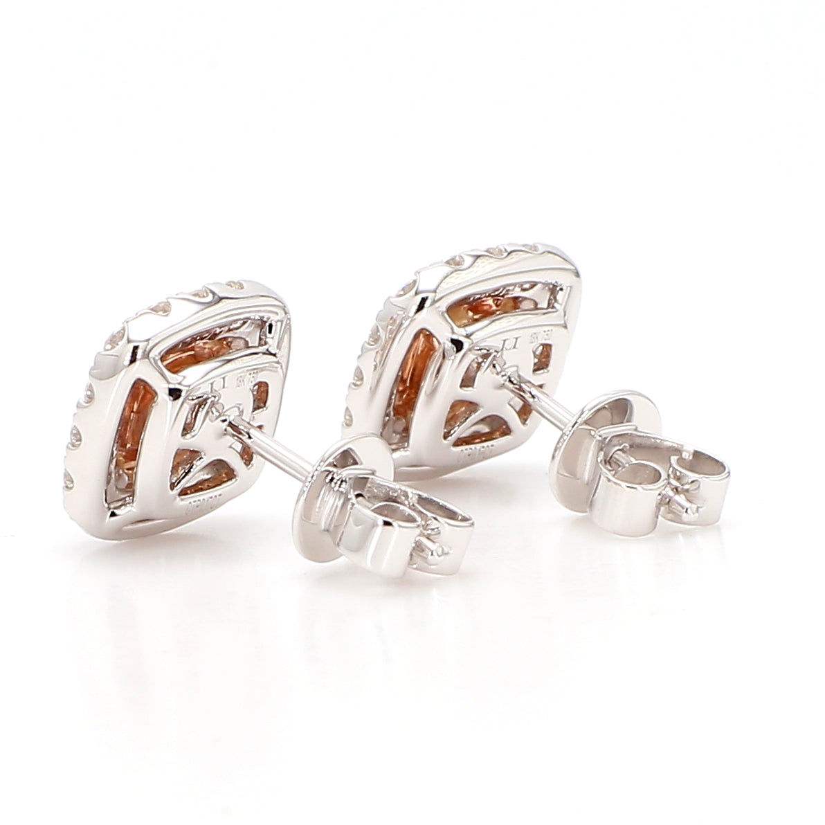 Natural Pink Cushion Diamond Earring Gia Certified