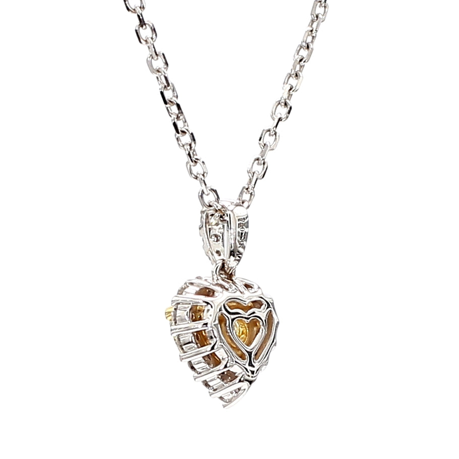 Natural Yellow Heart Diamond Pendant