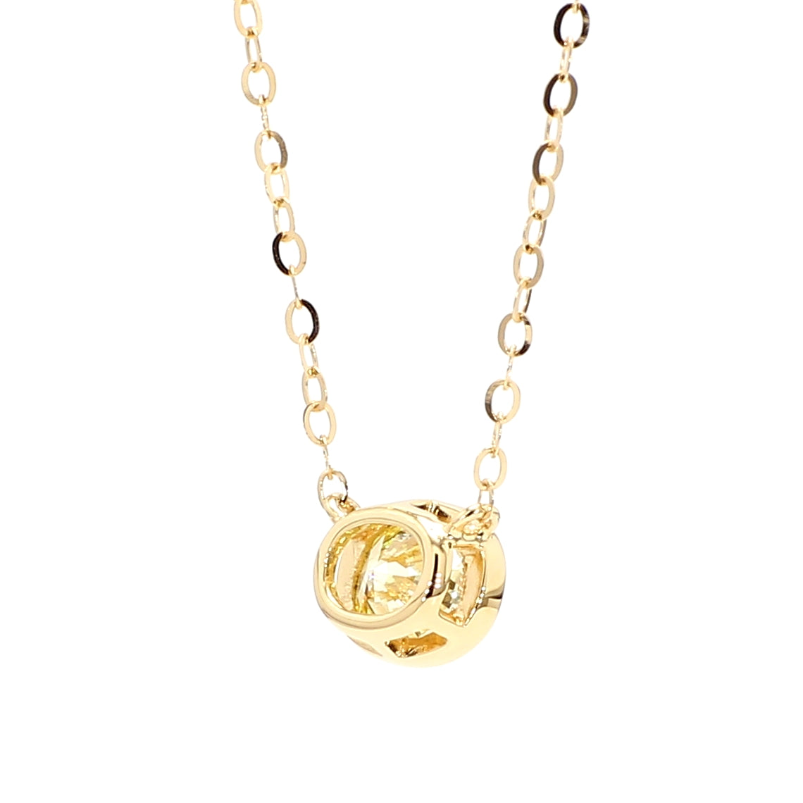 Natural Yellow Oval Diamond Necklace Gia Certified