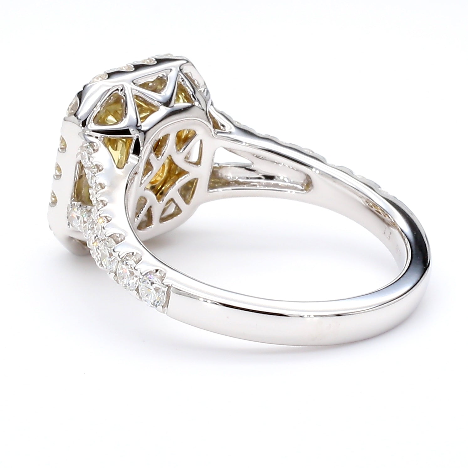 Natural Yellow Emerald Diamond Ring Gia Certified