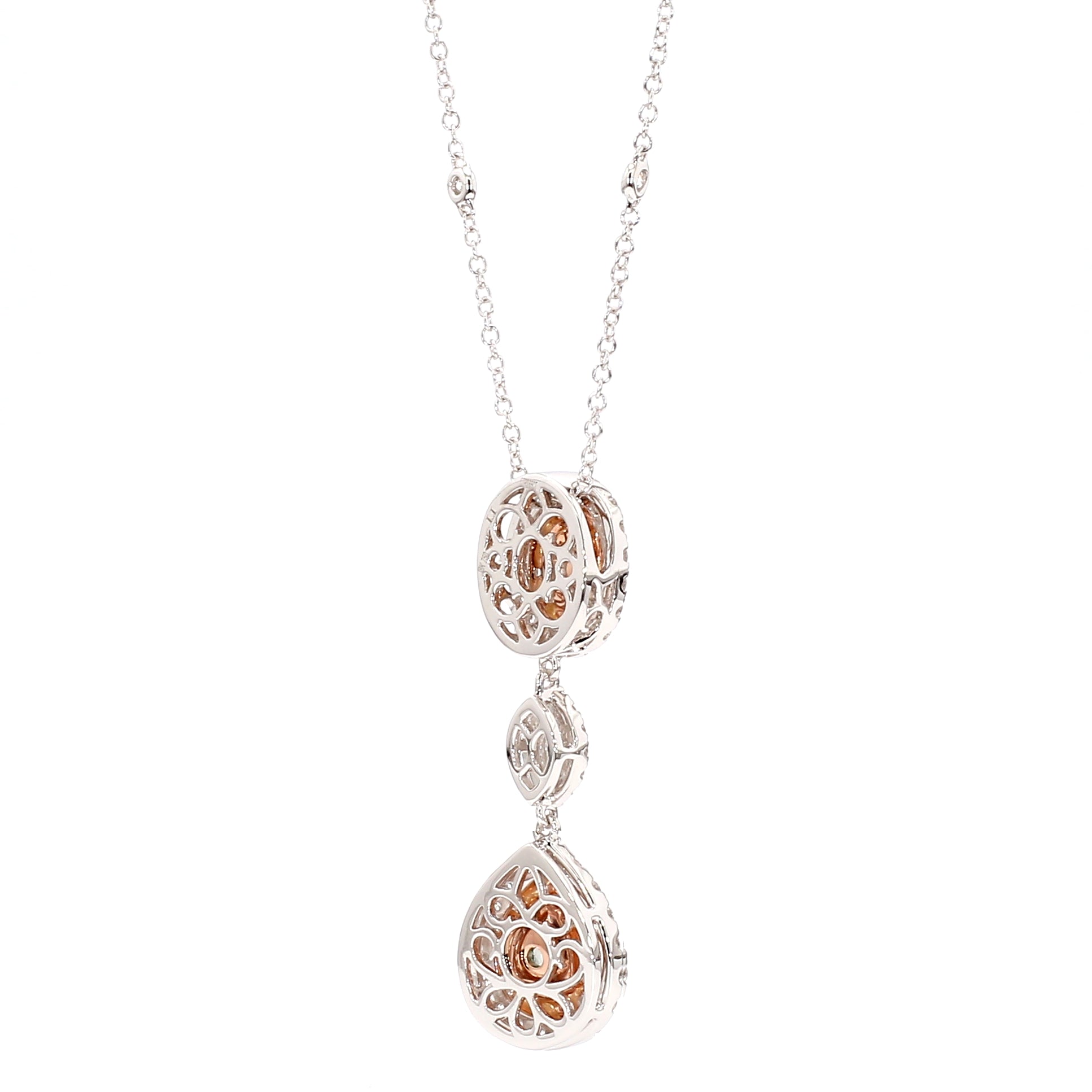 Natural Purple Oval Diamond Necklace Gia Certified