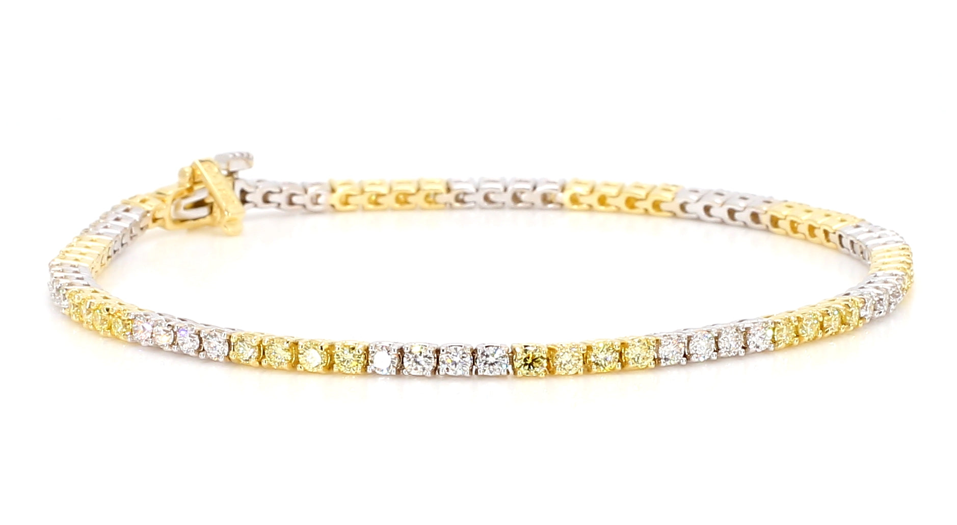 Natural Yellow Round Diamond Bracelet
