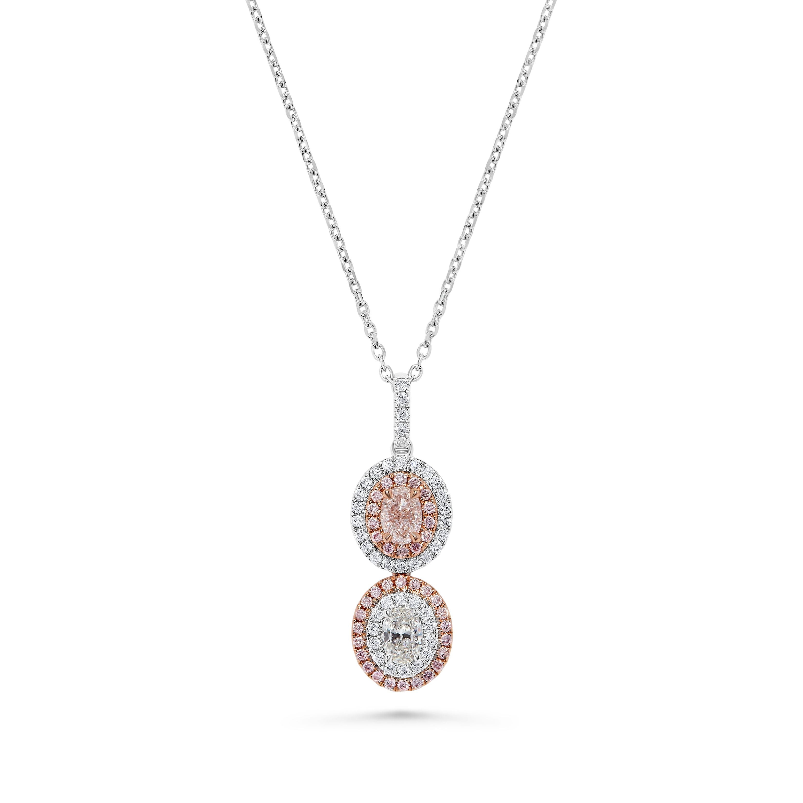 GIA Pink Oval Cut & White Diamond Pendant JPP097GH
