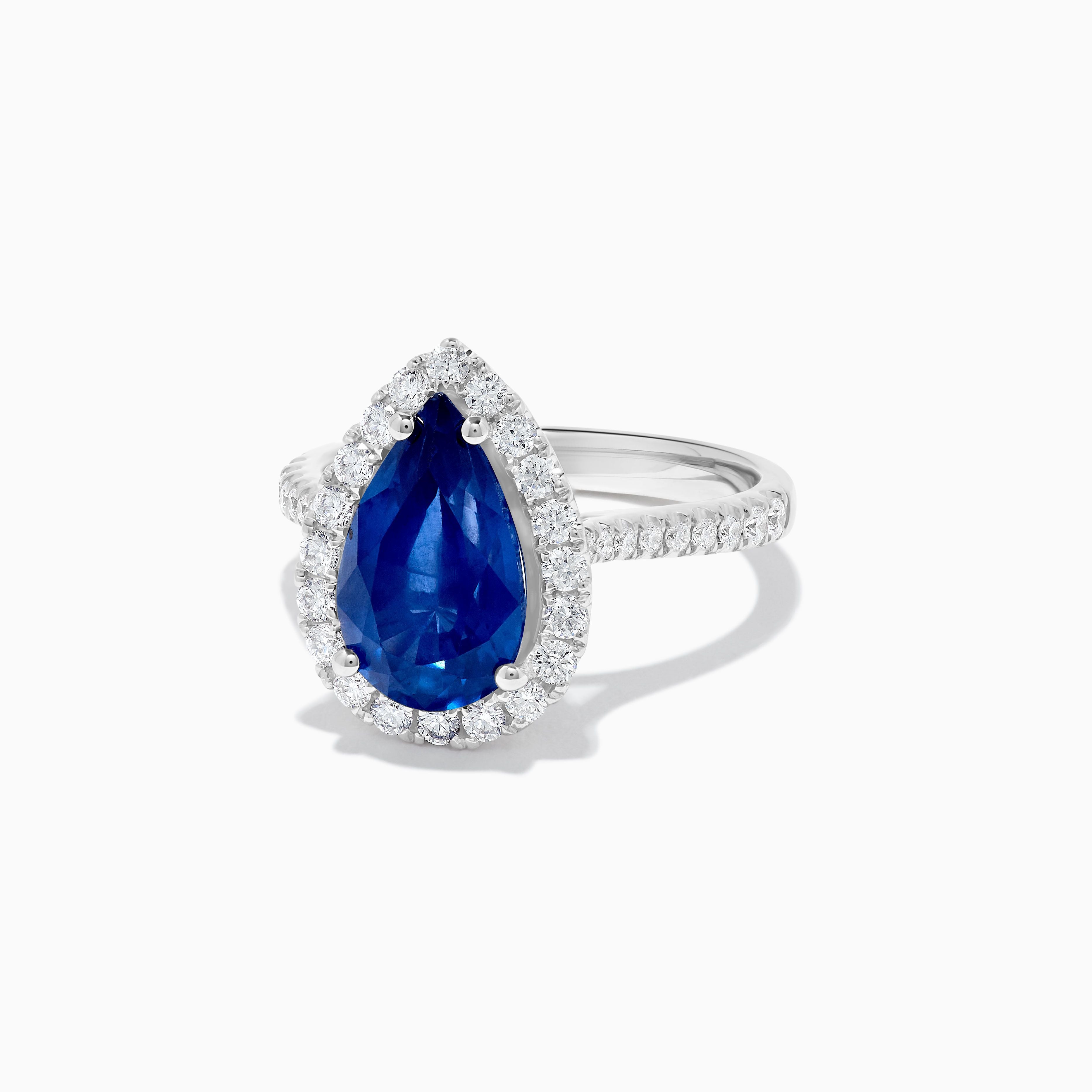 Pear Blue Sapphire and White Diamond Ring JRC257GH