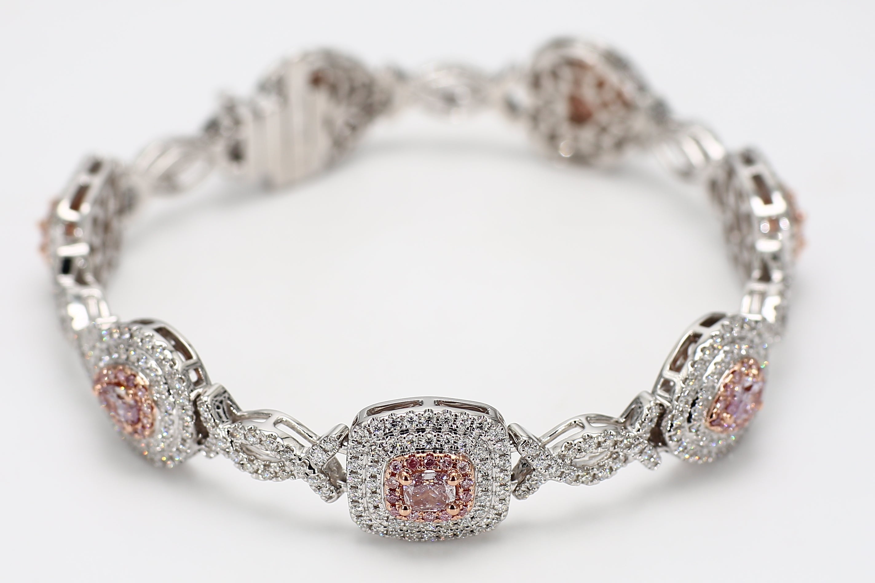 Natural Purple Heart Diamond Bracelet Gia Certified