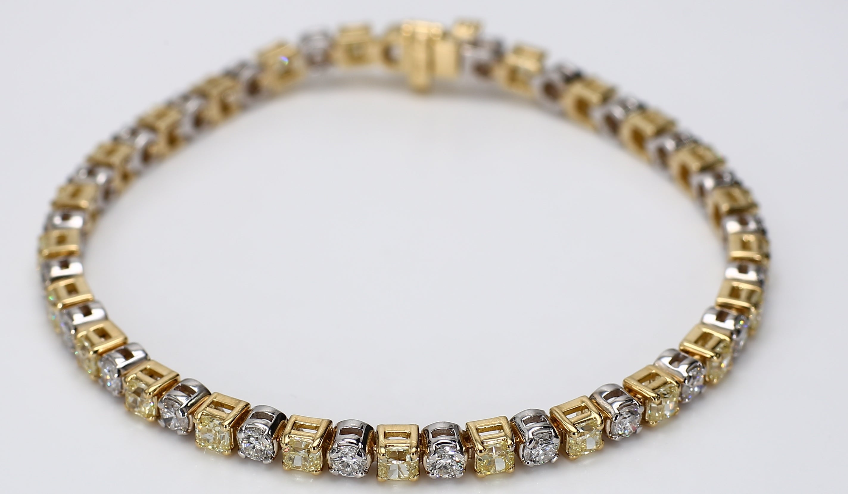Natural Yellow Radiant Diamond Bracelet
