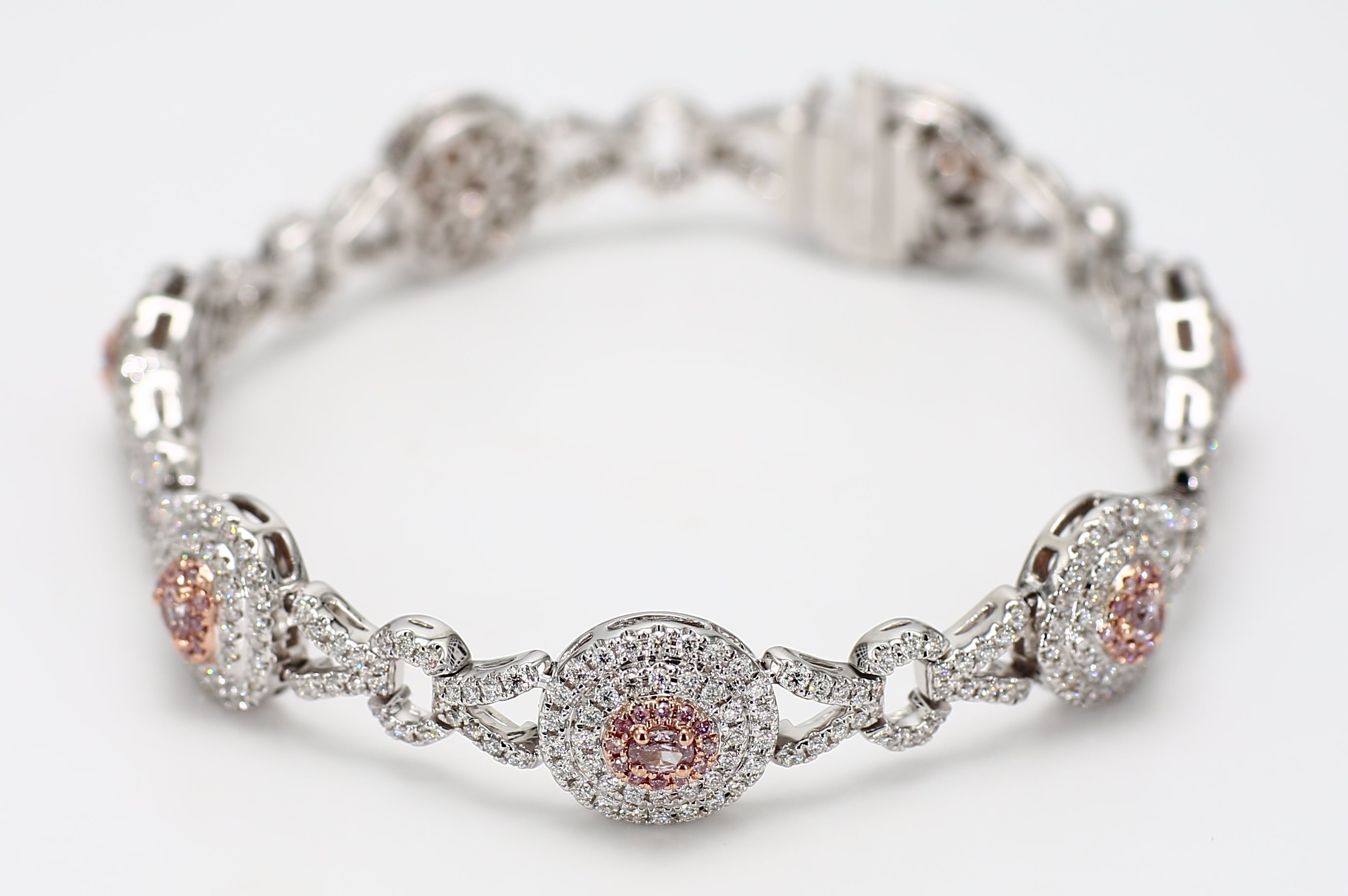 Natural Purple Pear Diamond Bracelet Gia Certified