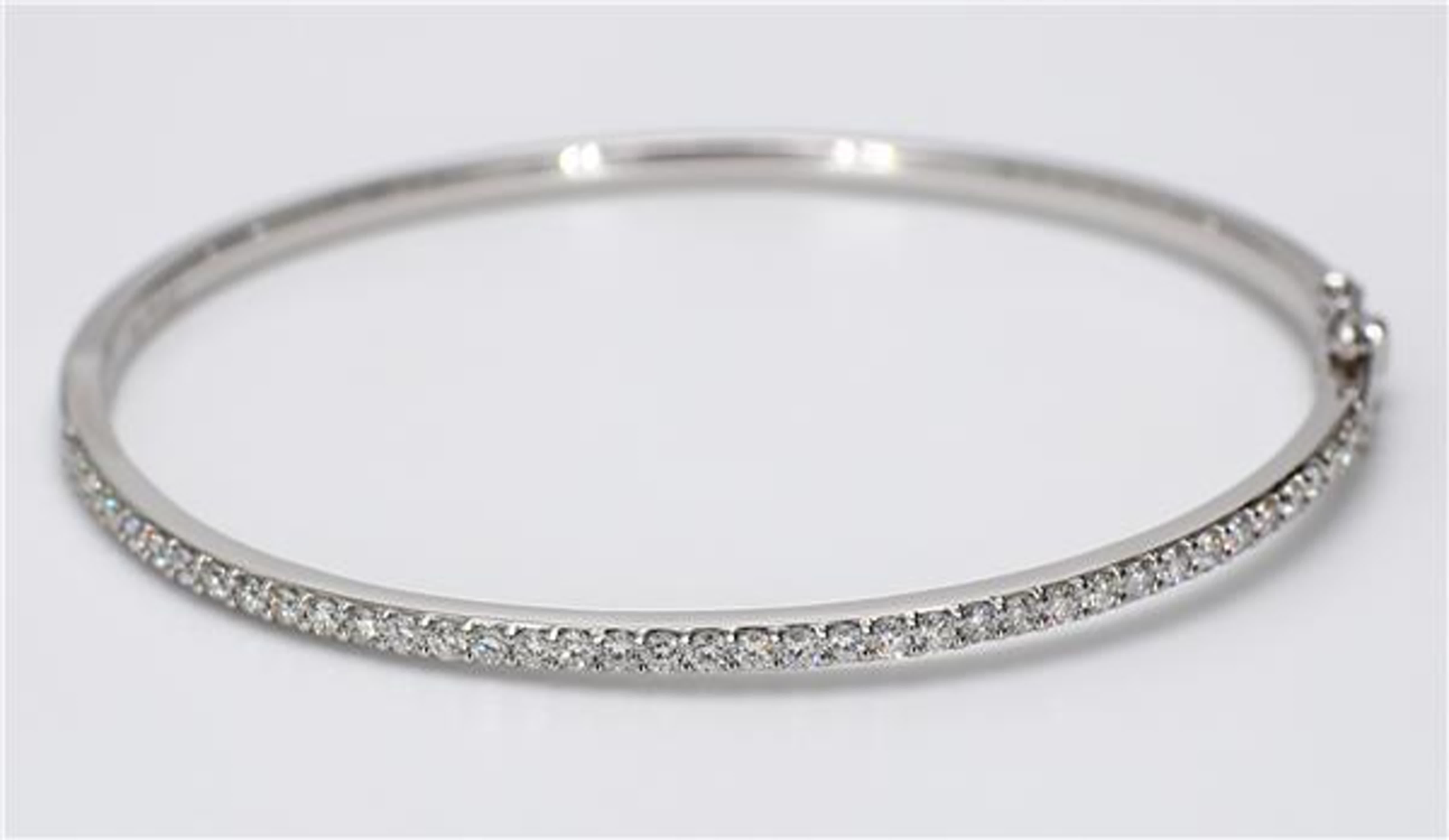 Natural White Round Diamond 1.06 Carat TW White Gold Bracelet