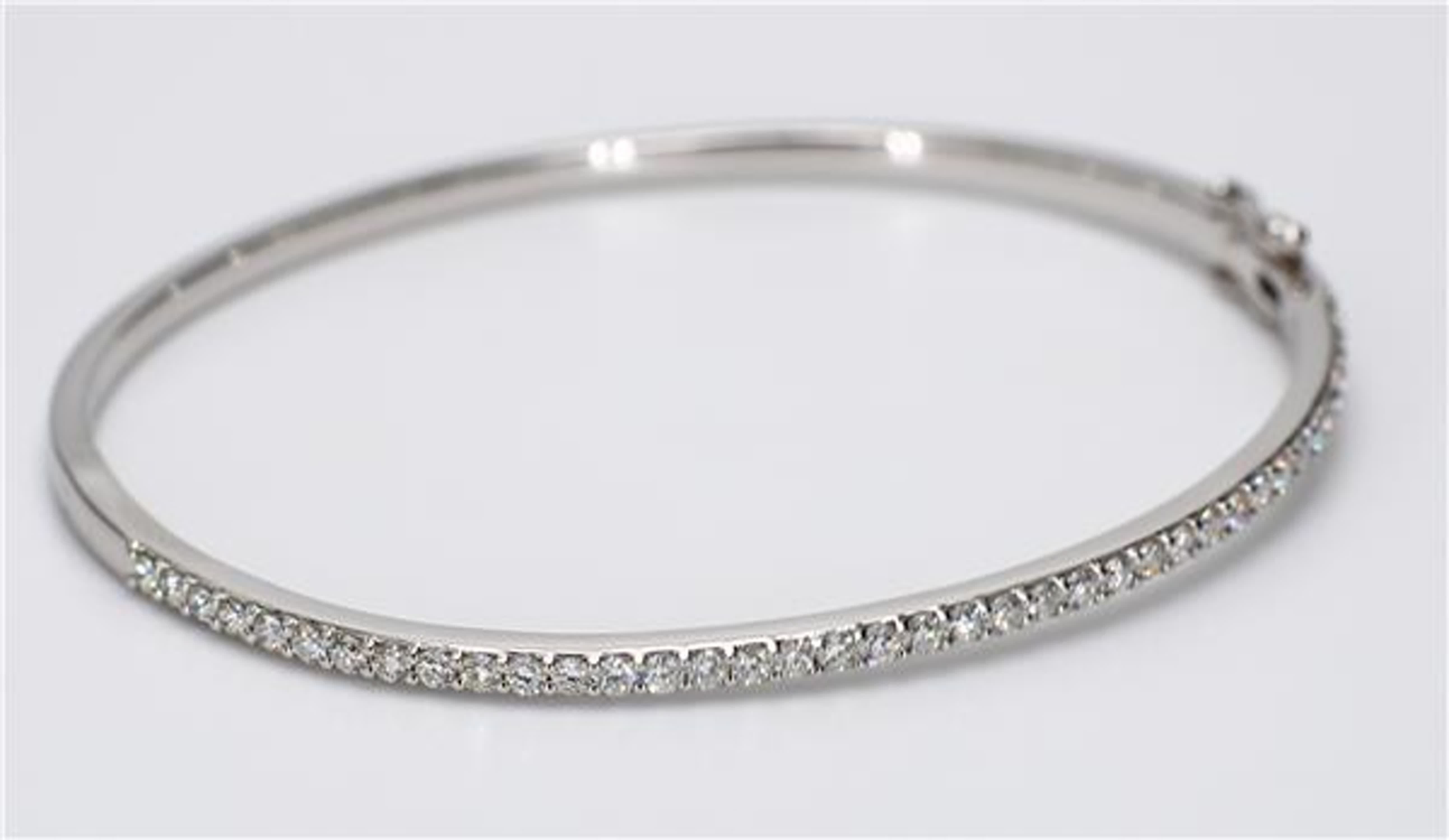 Natural White Round Diamond 1.06 Carat TW White Gold Bracelet